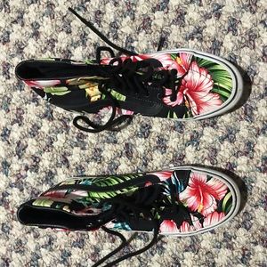 High top floral vans